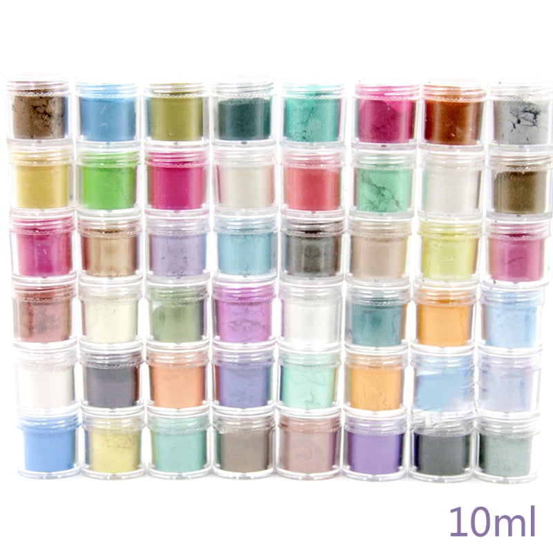 48 Colors Cosmetic Grade Pearlescent Natural Mica Mineral Powder Epoxy Resin Dye Pearl Pigment DIY Jewelry Crafts Making Accessories