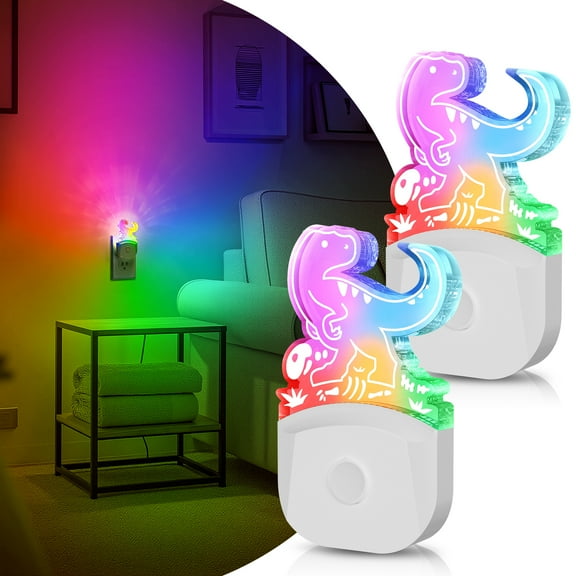 Velociraptor Multicolor RGB Kids Night Light Plug In