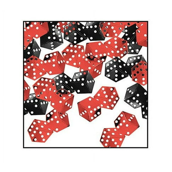 Pack of 6 Black and Red Casino Dice Celebration Confetti Bags 0.5 oz.