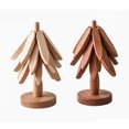 thumbnail image 2 of Puntoco Liquidación de artículos de cocina Trípode de madera para platos calientes Juego de trípode con forma de árbol Trípode para platos calientes 3 trípodes de madera 1 soporte Madera de nogal, 2 of 5