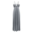 thumbnail image 4 of Elara Dresses For Women Summer New Pure Color Tube-Top Pleated Sleeveless Sling Dress, 4 of 5