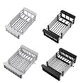 thumbnail image 4 of Extend Kitchen Sink Drain Basket Scalable Stainless Steel Sink Basket Strainer For Sponge Brush Soap Dish Cloth Rag small gray, 4 of 5