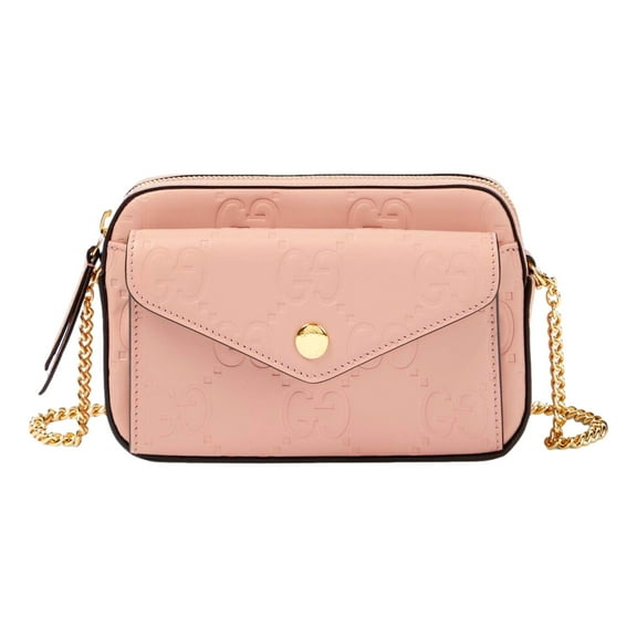 Gucci Gilbert Calfskin Mini Envelope Pink Crossbody Bag New