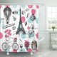 thumbnail image 1 of Cortinas de ducha ABPHQTO Globos de París francés Boceto Bicicleta 152x180 cm, 1 of 2