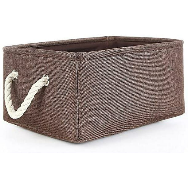 TheWarmHome Decorative Basket Rectangular Fabric Storage Bin Organizer Basket with Handles for