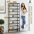 thumbnail image 2 of CAPHAUS 6-Tier Bamboo Shelf, Bamboo Open Storage Bookcase with Adjustable Layer, Freestanding Plant Display Stand, Multifunctional Storage Rack Stand for Bathroom, Bedroom, Kitchen, Black, 2 of 8