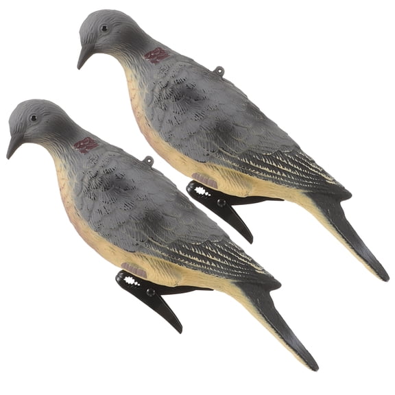 PAMINGONO 2Pcs Artificial Pigeon Grey Pe Material Clip Design for Outdoor Hunting and Garden Ornament