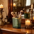thumbnail image 6 of Vintage Makeup Brush Holder Organizer, Clear PET Cosmetic Storage Cup, Multifunctional Vanity Countertop Pencil and Lipstick Holder(Green,11.5x8x8cm), 6 of 7