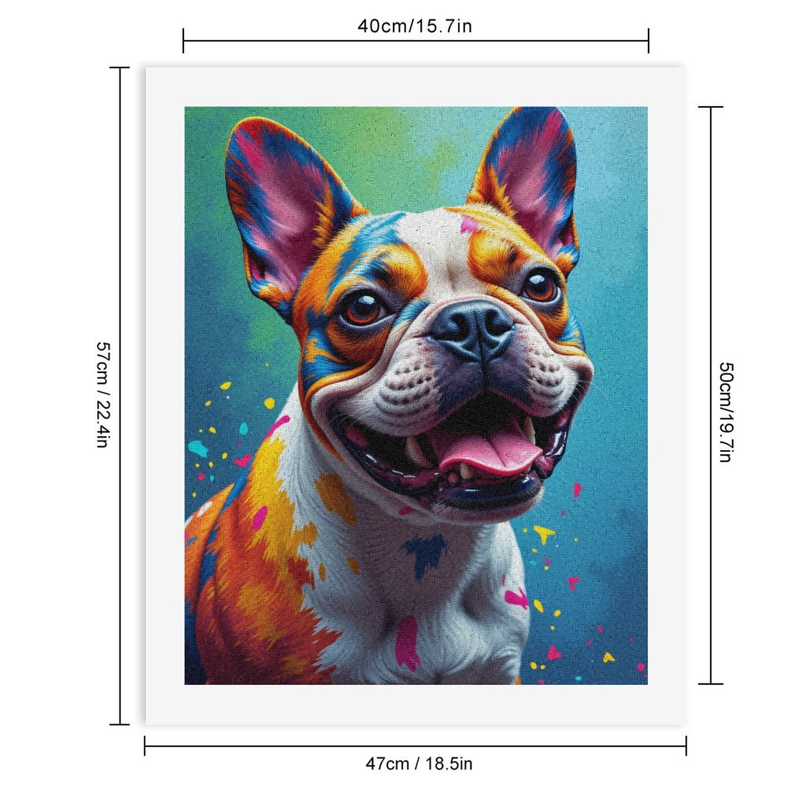 Paint By Numbers Kit for Adults Beginner - DIY Colorful Dog Portrait Art Smile Canvas Painting Kits for Adults, Frameless Paint By Number for Adults for Home Wall Decor 16x20 Inch