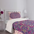 thumbnail image 3 of Ambesonne Purple Mandala Quilted Bedspread Set 2 Pcs, Floral Cosmos, Twin Size, Pale Pink Magenta Cream, 3 of 5
