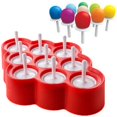 thumbnail image 1 of Mini Pop Molds, 9 Miniature Popsicle Molds With Sticks And Drip Guard, 1 of 3