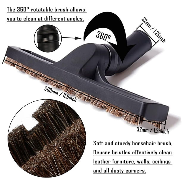 ALL PARTS ETC. 2.5" Wet/Dry Vacuum Accessory Kit - Includes 14" Floor Brush, Wands, Crevice Tool