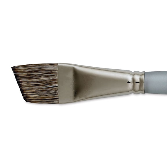 Dynasty Faux Squirrel Paint Brush, 1", Angled Bristle, Squirrel Hair, Silver