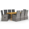 thumbnail image 1 of vidaXL 9 Piece Garden Dining Set Grey, 1 of 10
