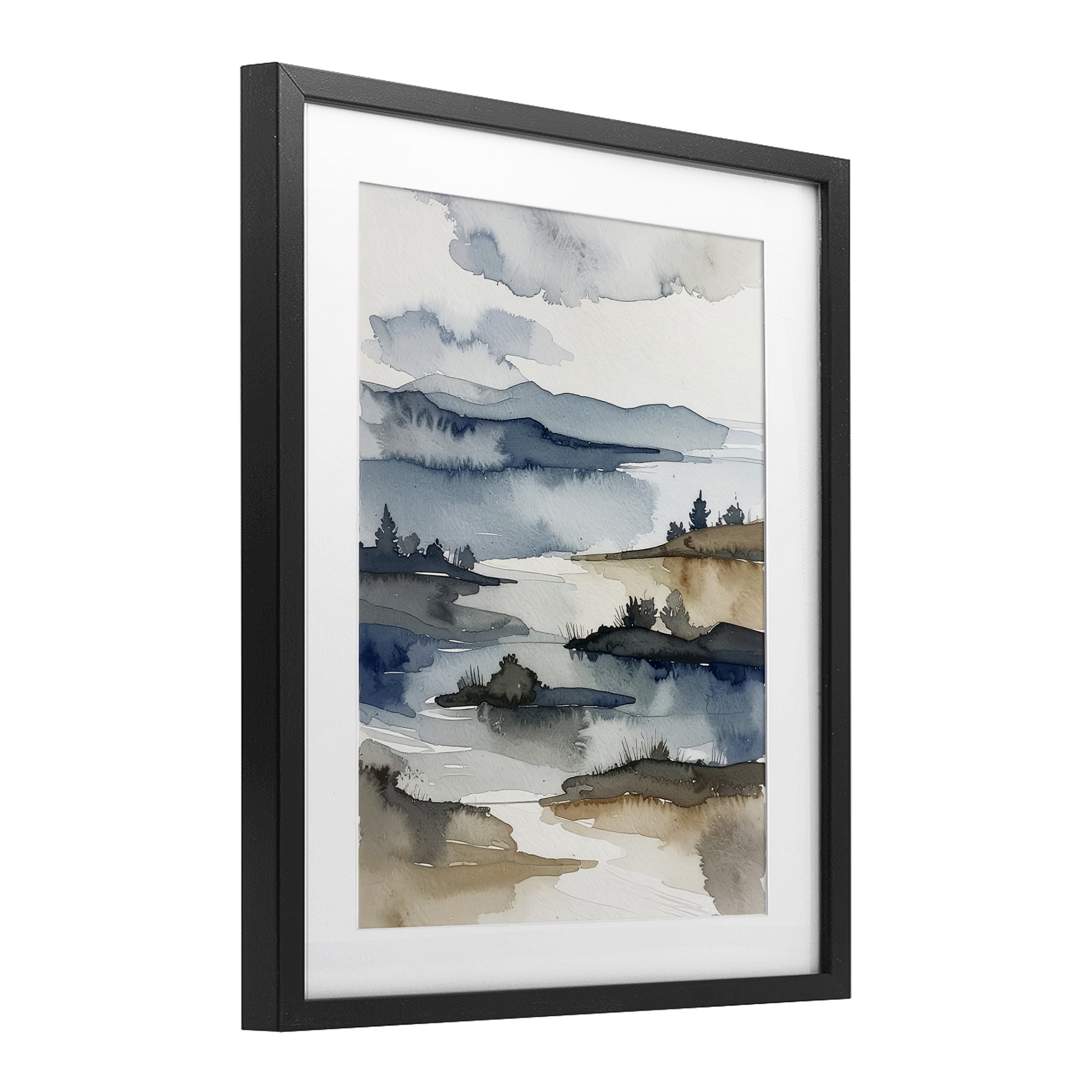 Stupell Industries The Flow Of Water Black Framed Print Under Glass, design by Alonza Saunders