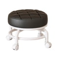 thumbnail image 3 of Taburete con asiento bajo y ruedas, taburete redondo para tareas domésticas, silla giratoria para adultos, taburete bajo con polea, ruedas giratorias Negro, 3 of 8