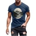 thumbnail image 1 of Hombres Pantalones Cortos de Manga Corta Impresa Casual Cuello Redondo Superior, Camisa de Moda para el Verano Y la Primavera, 1 of 8