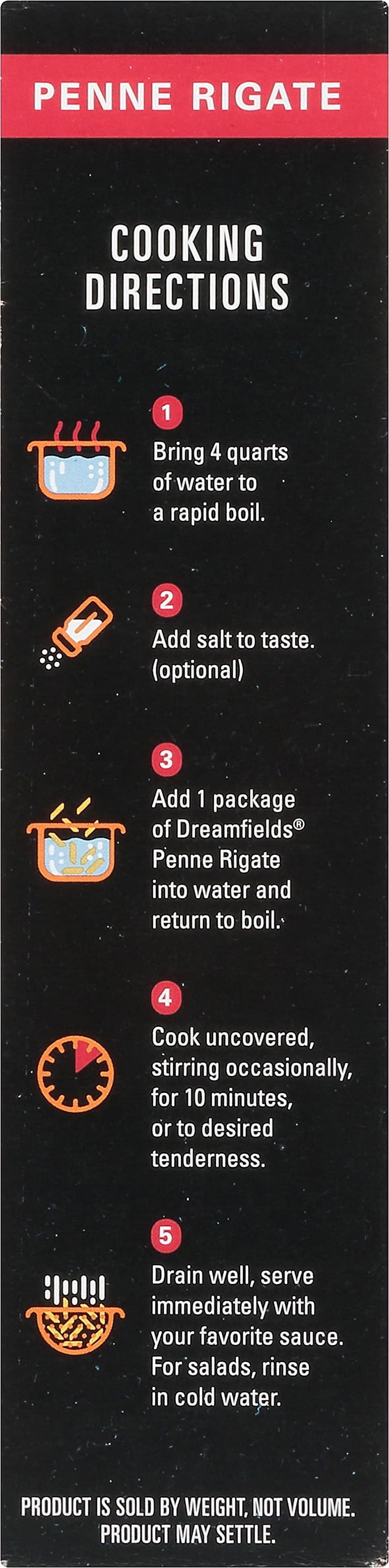 Dreamfields Penne Rigate Pasta, Vegan with 5g Fiber, 13.25 oz, (Shelf Stable)