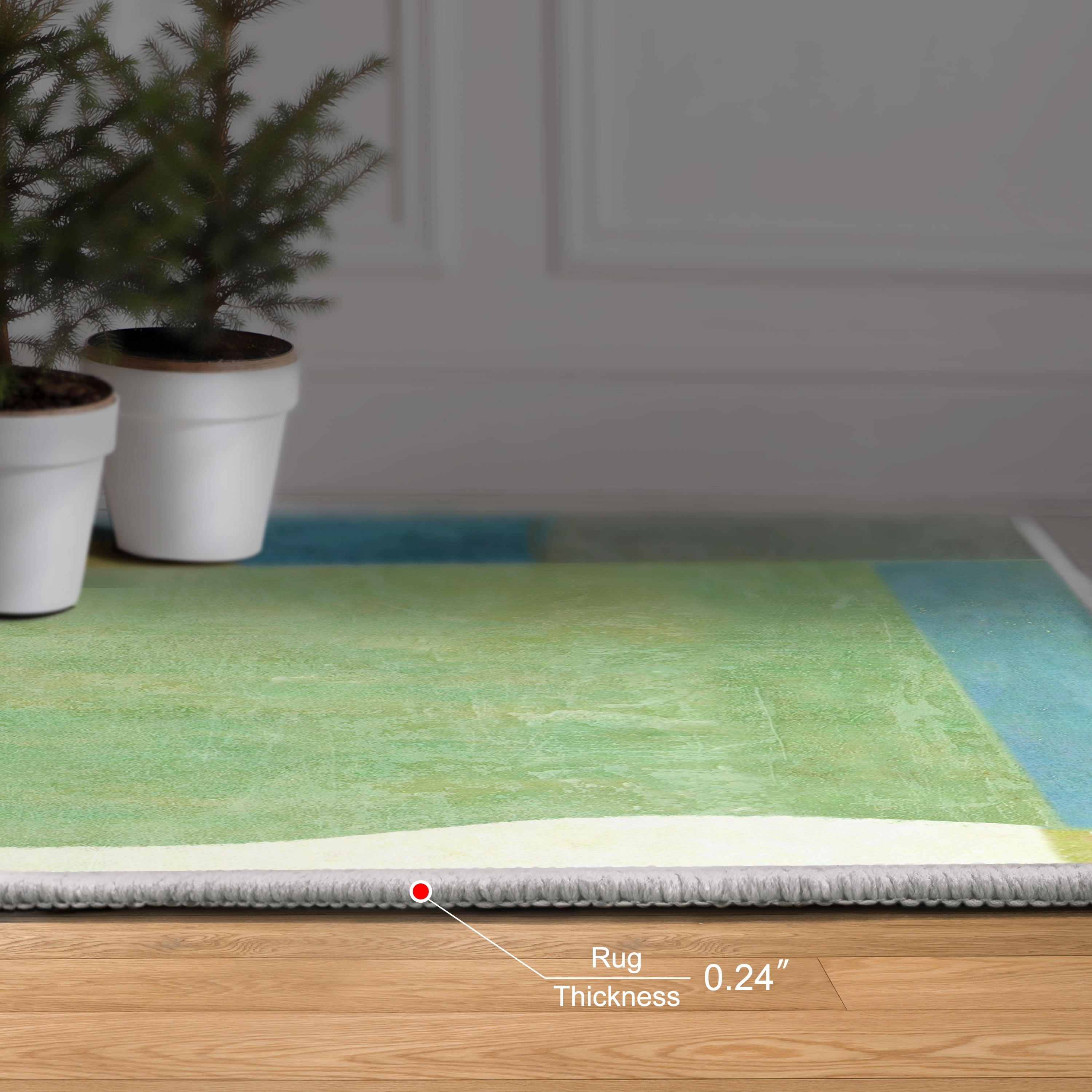Verdent I Washable Geometric Art Area Rug size 8'x10', Power-loomed, Heavenly Softness with Non-Slipping Backing