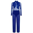 thumbnail image 2 of vastwit Kids Girls Gymnastics Unitards Full Body Rompers Mesh Lyrical Dance Outfits Ballet Jazz Dance Jumpsuit Navy Blue 8, 2 of 6