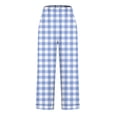thumbnail image 4 of LEKWK Printed Linen Pants for Women Elastic Waist Casual Wide Leg Pants Lightweight Loose Fit Flowy Trousers with Pockets Beach Vacation Boho Loungewear, 4 of 5