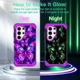 thumbnail image 2 of CASEFIV for Samsung Galaxy S26 Ultra Case,Glow in The Dark,Shockproof Protection Hard PC Soft Flexible TPU Bumper Drop Protective Protective Phone Cover Case for Galaxy S26 Ultra,Purple Butterfly, 2 of 7