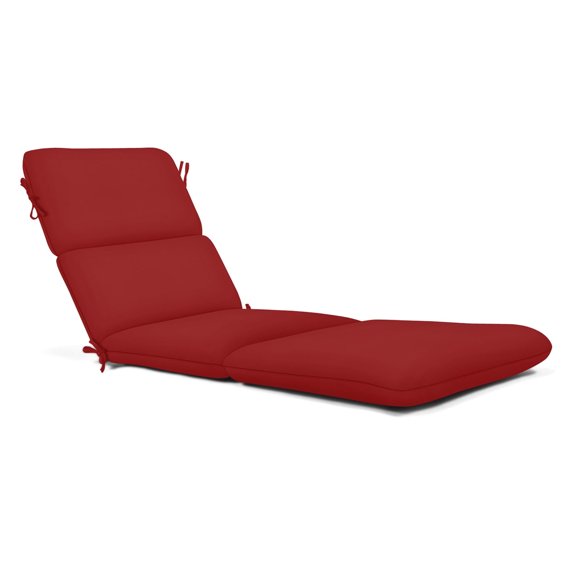 Casual Cushion Outdoor Chaise Lounge Cushion, Sunbrella Fade & Water Resistant 22.5"W x 74"L, 3.5" thick; Back 22.5"W x 28"L, 3.5" thick, Canvas Jockey Red