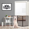 thumbnail image 3 of Wooden Pet Gate- Tall Freestanding 3-Panel Indoor Barrier Fence, Lightweight and Foldable for Dogs, Puppies, Pets- 54 x32â by PETMAKER (Dark Brown), 3 of 7