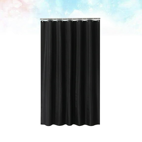 MLINS  Black Shower Curtain Low Maintenance Mildew Resistant