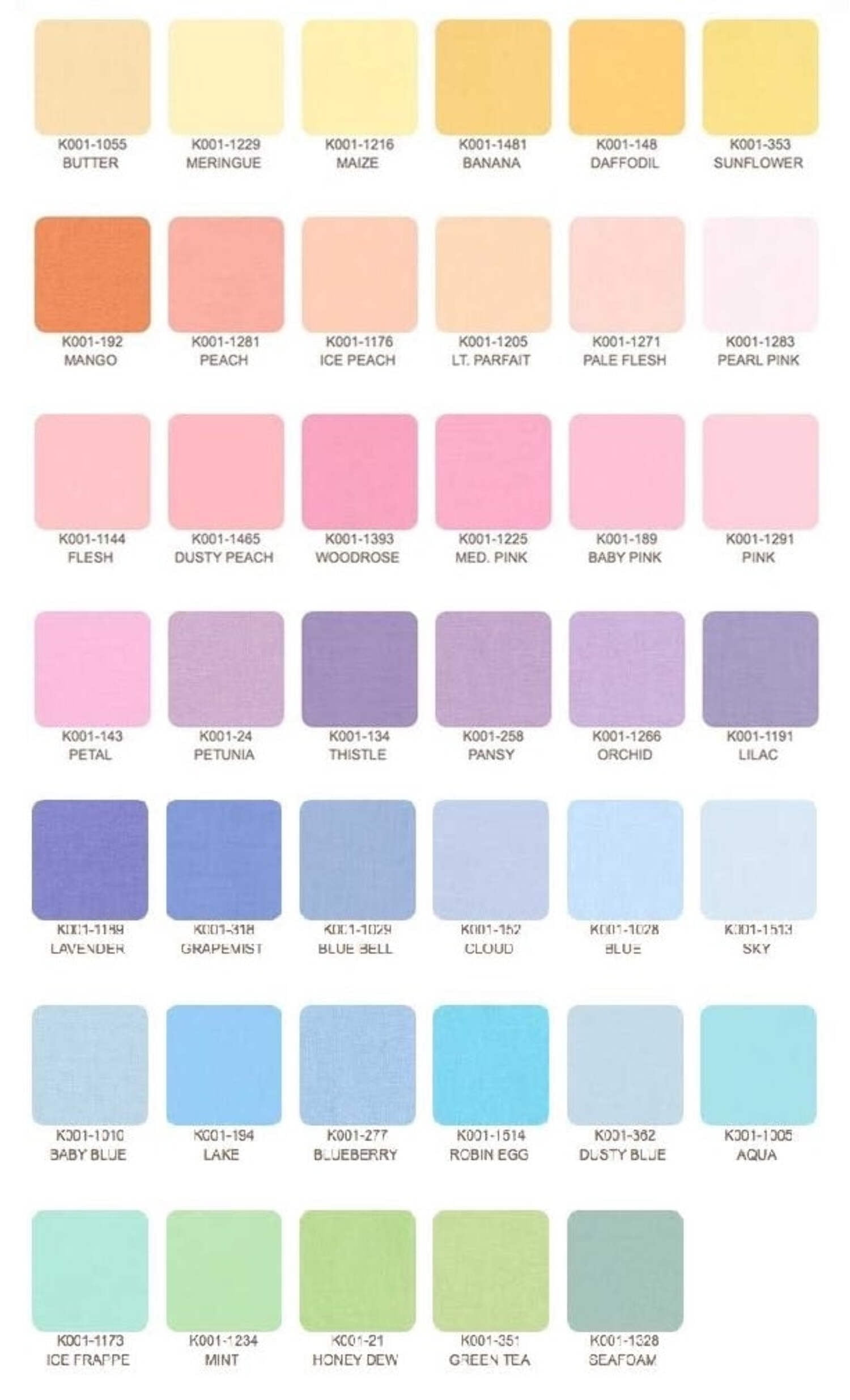 Robert Kaufman RU-230-41 Roll Ups Kona Cotton Solids pastel Palette, 41Pcs,Assorted