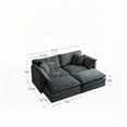 thumbnail image 2 of Modern Gray Chenille 4-Piece Upholstered Sectional Sofa (220×80×75cm) with 2 Seater Loveseat and Ottomans, 2 of 12