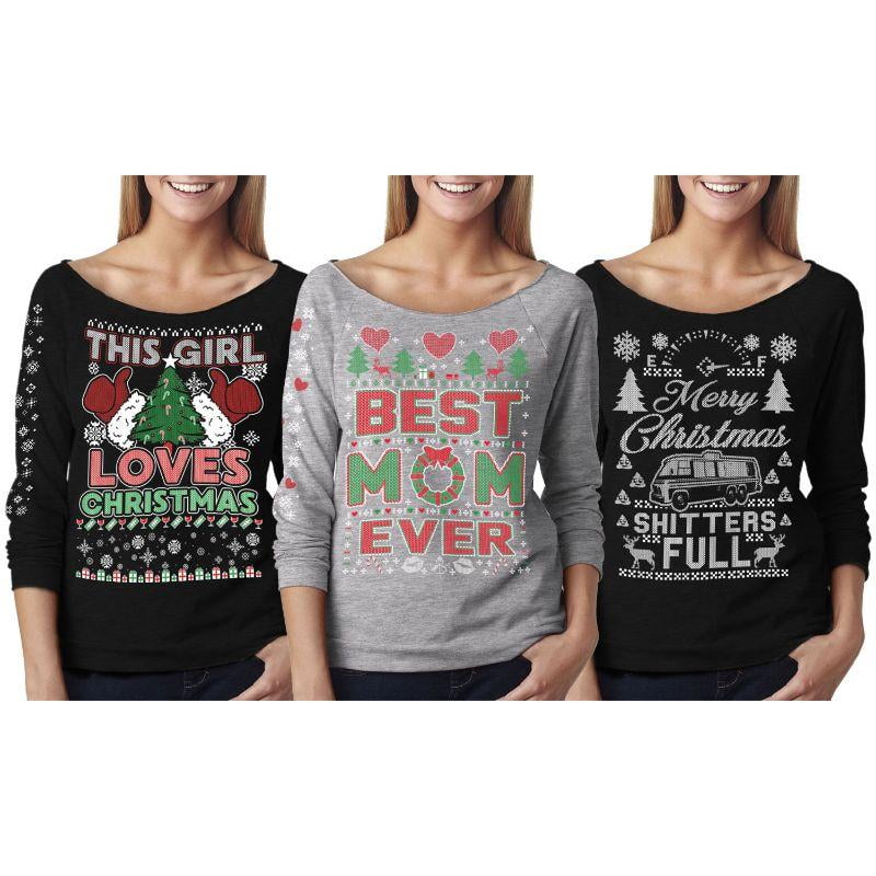 off the shoulder ugly christmas sweater
