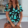 thumbnail image 4 of Bronze Women's Short Sleeve T-shirt, Womens Tops Summer Short Sleeve V Neck Blouses Business Casual Loose Fit Tshirts Trendy Fashion Outfits,Women's Short sleeve T-shirt L, 4 of 4