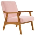 thumbnail image 4 of UBesGoo Mid Century Retro Accent Chair, Wood Frame Arm Chair, Teddy Velvet Fabric Modern Lounge Chair for Living Room Bedroom Balcony Pink, 4 of 9