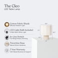 thumbnail image 2 of Cleo 10" Travertine Stone LED Table Lamp with Geometric Cream Cotton Shade, 2 of 5