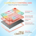 thumbnail image 2 of ShieldPlus Case for iPad iPad 9th/ 8th/ 7th Generation 10.2", Shockproof Case with Rotating Kickstand Handle Grip & Shoulder Strap & Pencil Holder, Kids Case for iPad 10.2" (2021-2019),Colorful Pink, 2 of 5