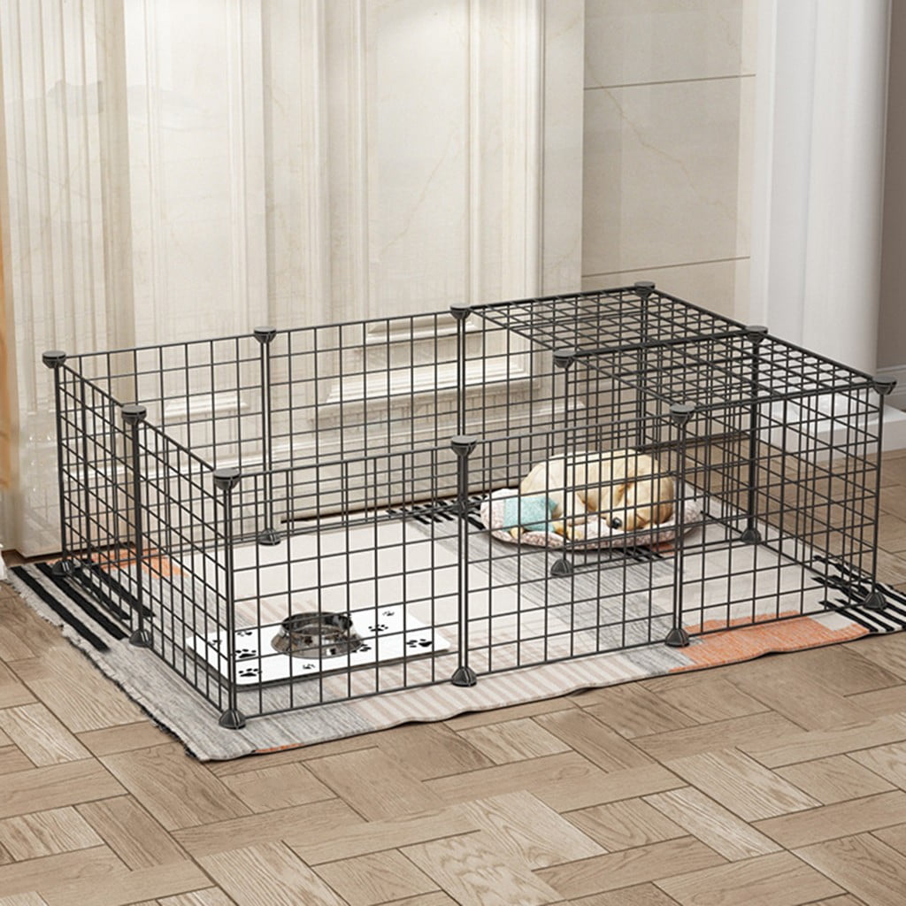 Metal Pet Playpen Dog Kennel Pets Fence Exercise Cage 16 Panels US