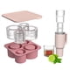 thumbnail image 4 of Wosthever Moldes de hielo del silicón de la categoría alimenticia para el lanzamiento fácil de la taza de las bandejas del cubo de los Barra de herramientas verde, 4 of 6