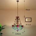thumbnail image 6 of 5 Light Tiffany Pendant Light Fixture Adjustable Hight Stained Glass Tiffany Chandelier, 6 of 7