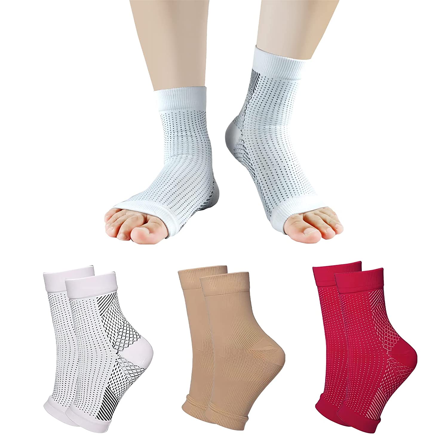 3pairs socks. Ankle brace Socks and Tendonitis compression socks.For