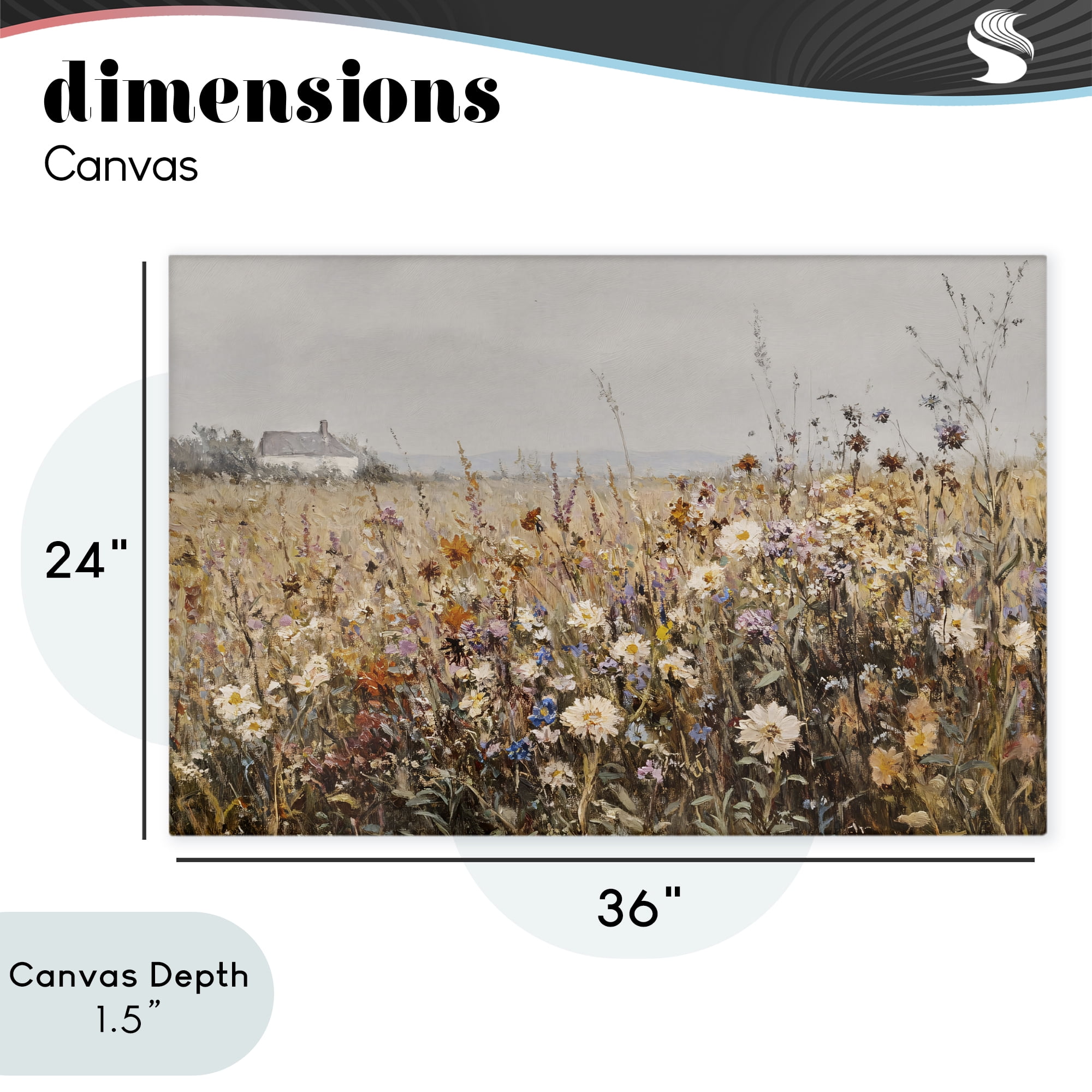 Stupell Industries Quaint Cottage Meadow Canvas Wall Art, design by Jacky Ngan