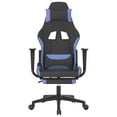 thumbnail image 3 of Silla Gaming VidaXL ajustable con reposapiés de tela negro/azul, 3 of 9