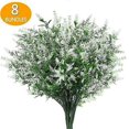 thumbnail image 2 of 5-8 Bundles Artificial Flower Plastic Fake Outdoor Plant Faux UV Resistant Decor, 2 of 5