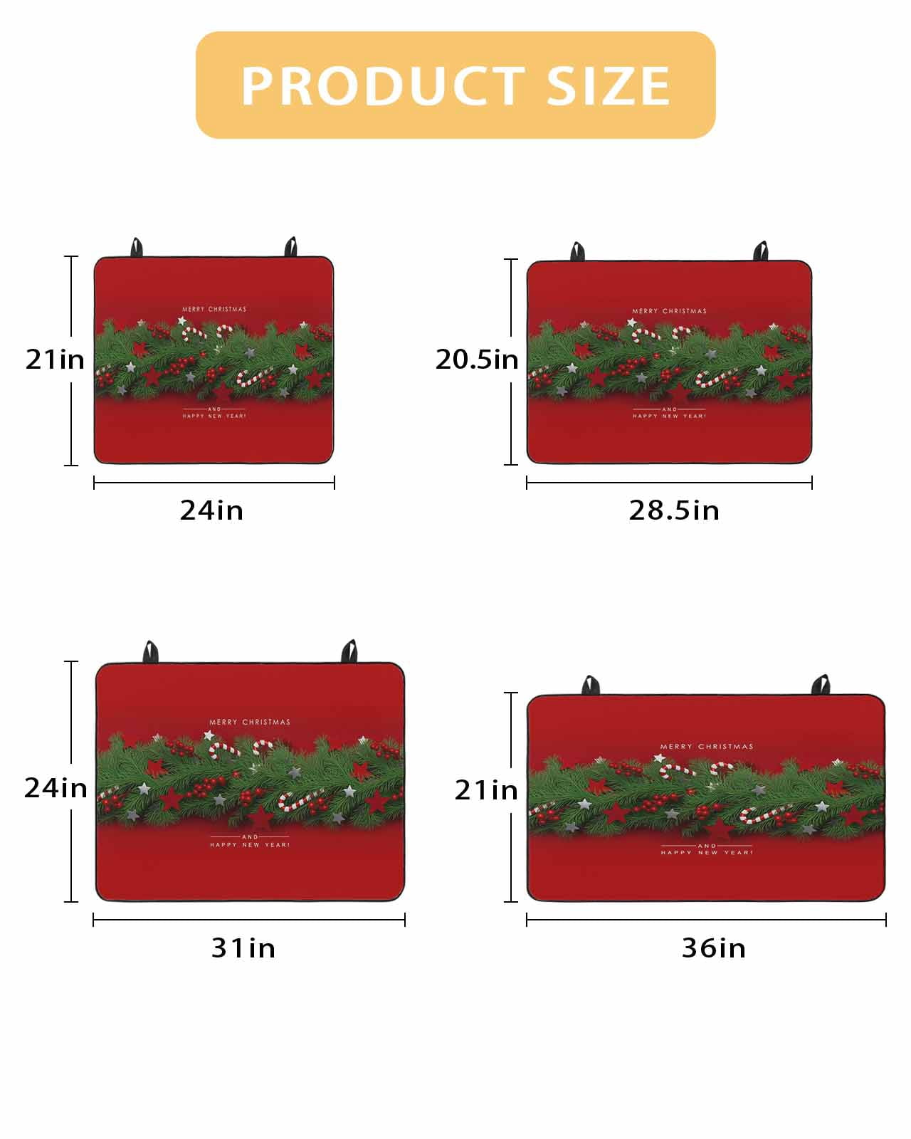 Large Induction Cooktop Protector Mat Christmas Stove Top Covers for Electric Stove, Winter Chic Pine Branch Xmas Sandpins Candy Red Decorative Stove Burner Cover Mats, Glass Top Stove Cover
