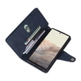 thumbnail image 6 of Feishell for Google Pixel 6 Pro Wallet Case with Wrist Strap,Premium PU Leather Zipper Pocket Magnetic Buckle Folio Flip ID Credit Card Slots Shockproof Kickstand Phone Case for Women Men,Blue, 6 of 15