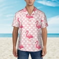 thumbnail image 4 of Daiia Cute Flamingo with Heart Hawaiian Shirt for Men Gentle Cotton Regular Short Sleeve Casual-3X-Large, 4 of 9