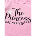 thumbnail image 3 of Baby Girl Clothes Long Sleeve Letter Tops Heart Shaped Printed Pants and Headband Outfit Set Pink 0-3 Months, 3 of 6