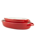 thumbnail image 2 of 10 Strawberry Street Sienna Oval 13" and 10.5" Stoneware Bakeware Set of 2, Red, 2 of 7