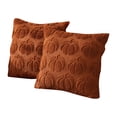 thumbnail image 3 of Halloween Pumpkin Throw Pillow Cover, 20x20 Inch Embossed Pumpkin Fuzzy Plush Cushion Case, Soft Fluffy Square Pillowcase for Fall Halloween Thanksgiving Farmhouse Sofa Couch Home Decor, 3 of 4