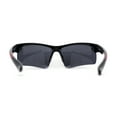 thumbnail image 4 of Classic Mens Baseball Half Rim Wrap Around Plastic Sunglasses Black Red, 4 of 4
